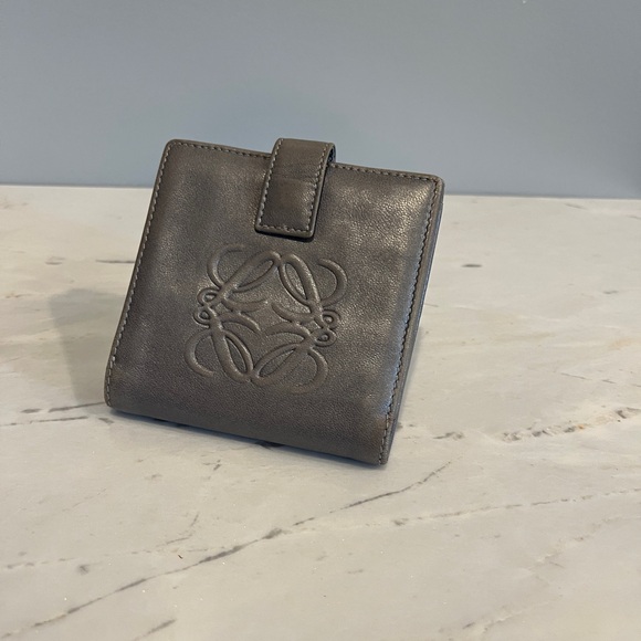 Loewe leather silver metallic anagram bifold wallet - Picture 1 of 10
